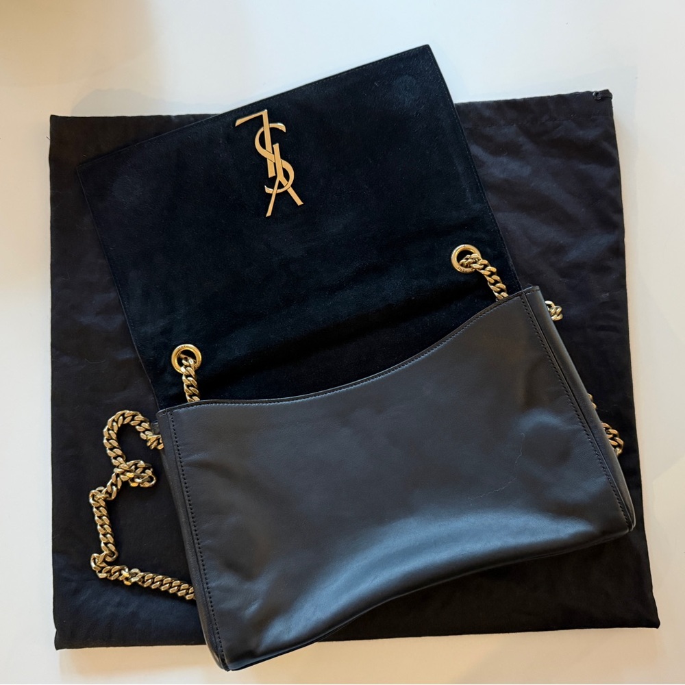 YSL Kate Medium Black Suede/Smooth Leather Reversible Crossbody Bag - Picture 9 of 16